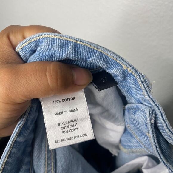 Flying Monkey Womens Jeans Size 27 Blue Denim Light Wash Distressed Skinny Leg - Picture 7 of 15